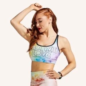 Peloton WITH Sports Bra Medium Color Lead With Love Strappy Tie-Dye Advocate